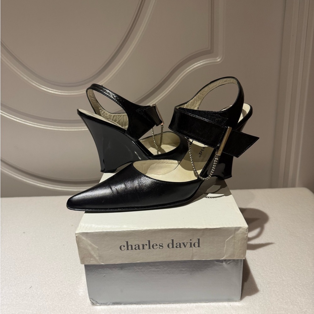 Charles David Black Women's Wedge Shoes